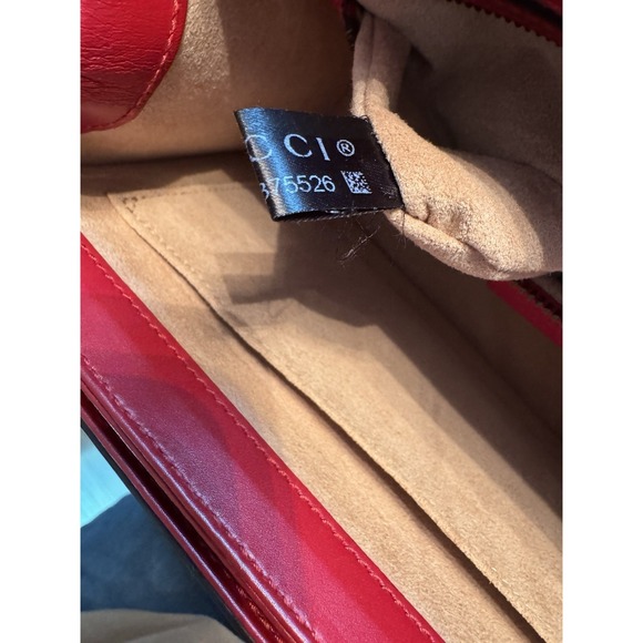 GUCCI Queen Margaret Hand Shoulder Bag Turnlock Leather White Red Blue Pink - Picture 15 of 16